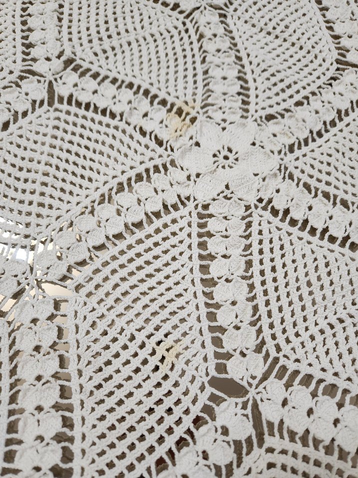 Vintage El Örgüsü altıgen Dantel Masa Örtüsü - Görsel 4