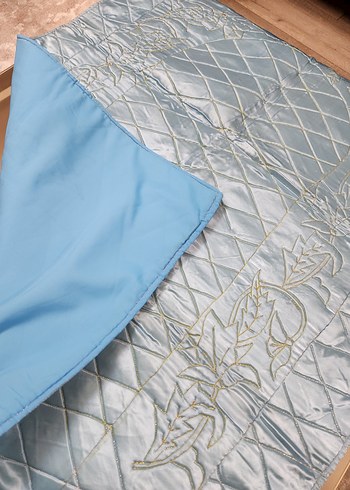 Altın İşlemeli Parlak saten yumuşak seccade, ceyizlik seccade - Görsel 3