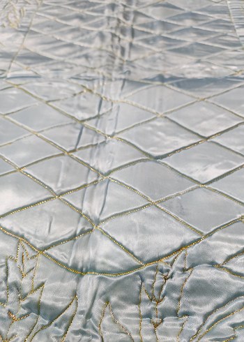 Altın İşlemeli Parlak saten yumuşak seccade, ceyizlik seccade - Görsel 6