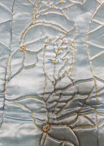 Altın İşlemeli Parlak saten yumuşak seccade, ceyizlik seccade - Görsel 2