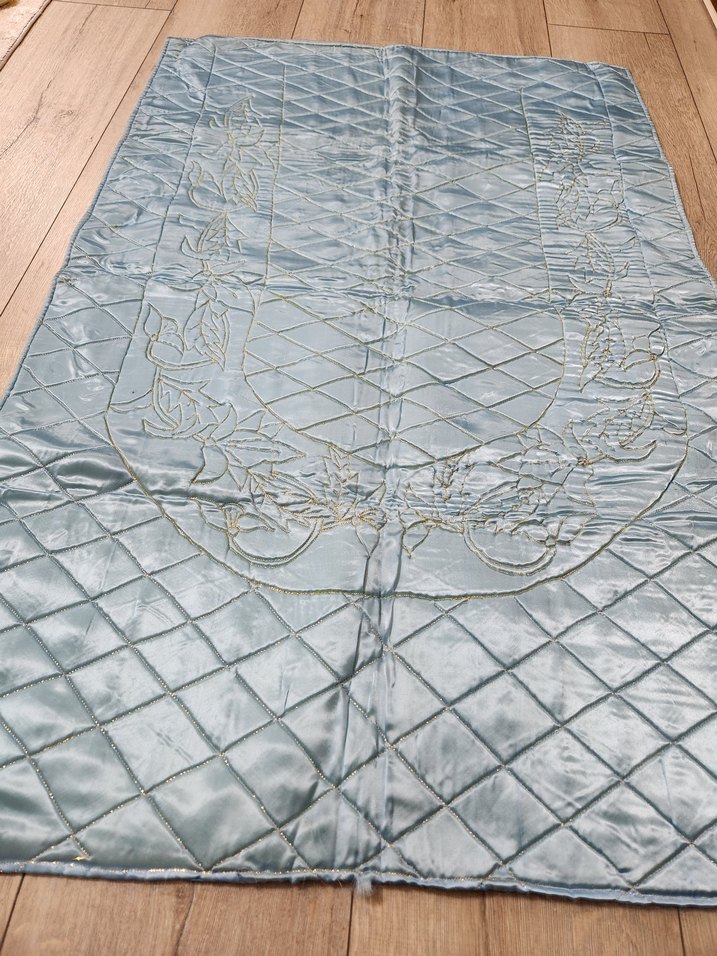 Altın İşlemeli Parlak saten yumuşak seccade, ceyizlik seccade - Görsel 4