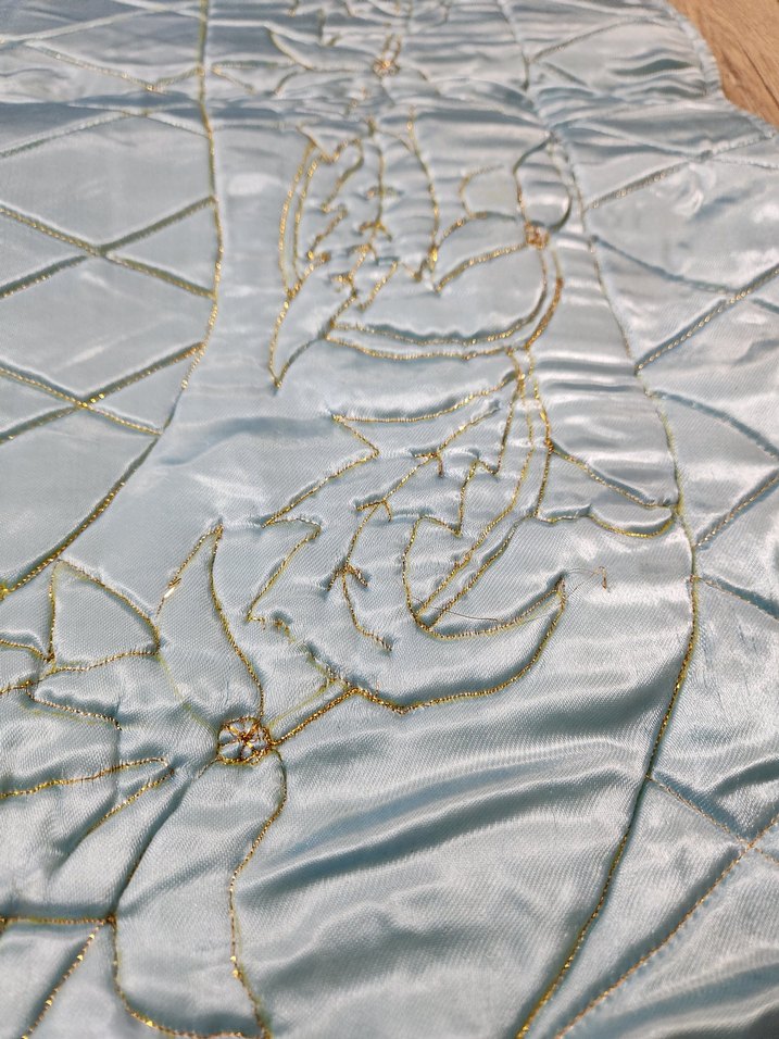 Altın İşlemeli Parlak saten yumuşak seccade, ceyizlik seccade - Görsel 5