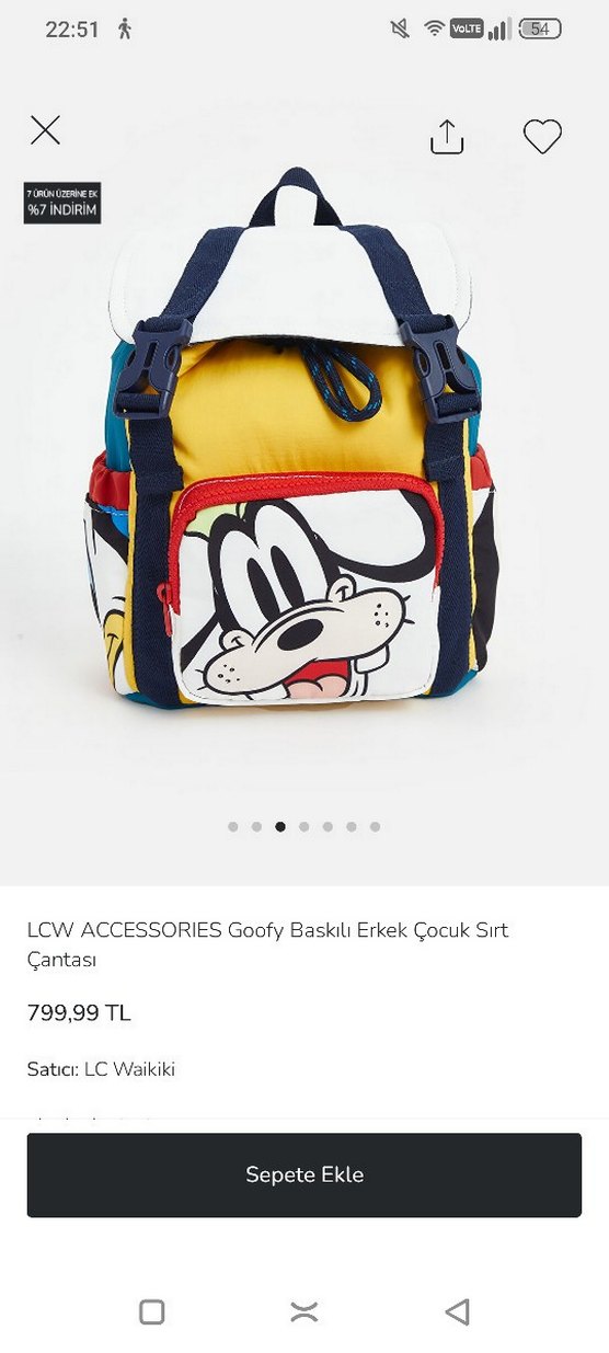 Goofy Baskılı Erkek Çocuk Sırt Çantası - Görsel 5