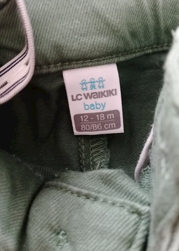 12-18 Ay Beden yeşil Renk Erkek Çocuk Düğmeli Yeşil Pantolon