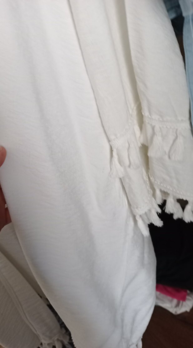 Beyaz Bohem kimono plaj - Görsel 5