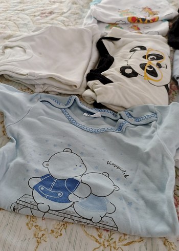 Bebek Erkek Kısa Kollu Beyaz Pamuklu Body - Görsel 3