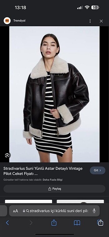 Stradivarius Suni Kürklü Ceket