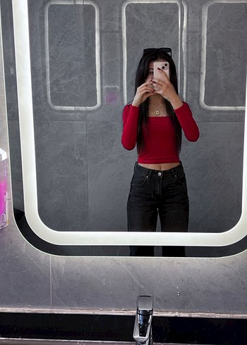 Kırmızı Uzun Kollu bluz - Görsel 2