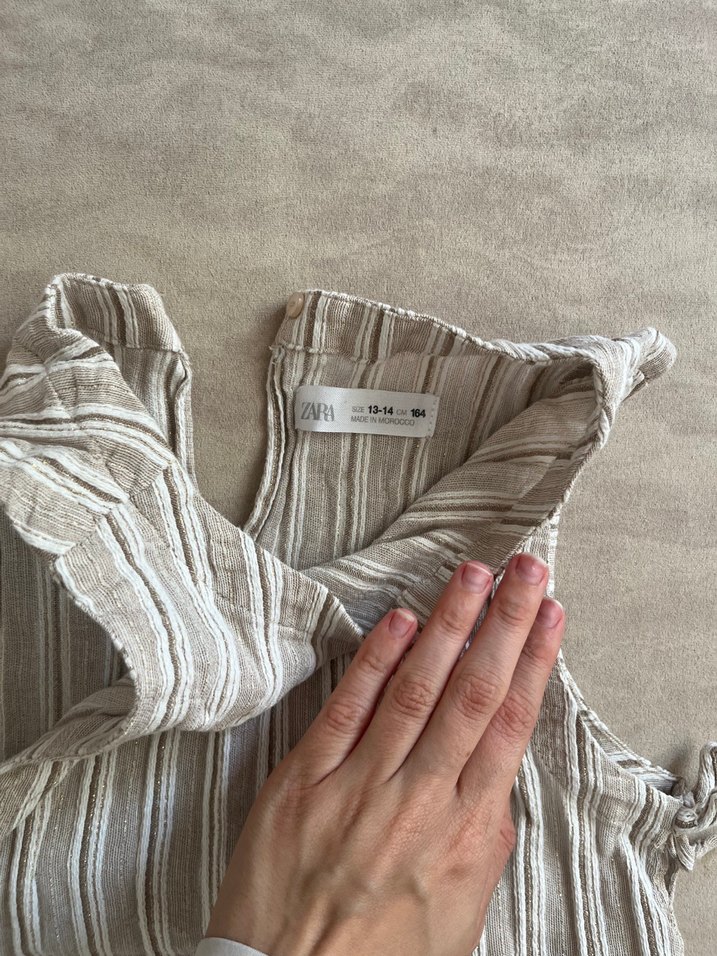 Kız Keten Bol Kesim üst - Görsel 2