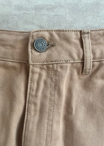 Bej Kot Mini Etek - Görsel 2