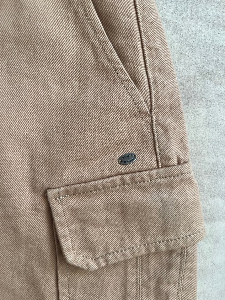 Bej Kot Mini Etek - Görsel 3