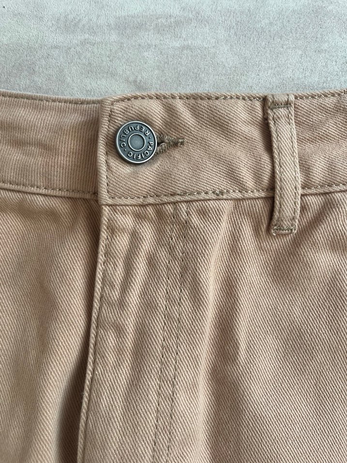 Bej Kot Mini Etek - Görsel 2