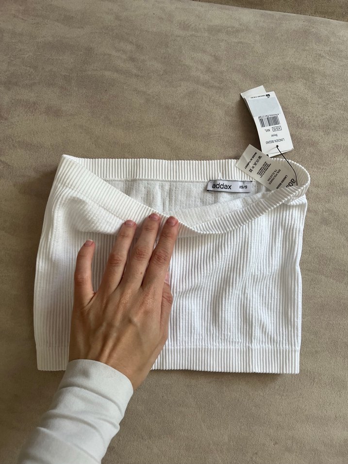 Beyaz straplez üst - Görsel 2