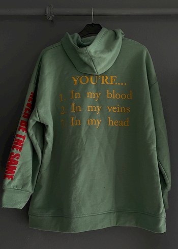 Diğer Yeşil Kapüşonlu Oversize Sweatshirt
