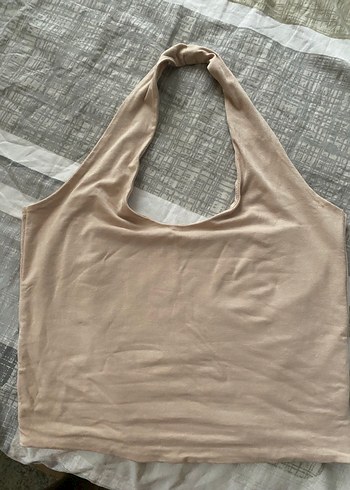 Diğer Bej halter Yaka Kadın Crop Top