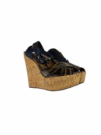 Dolce & Gabbana Dolgu topuklu leopar desen detaylı ayakkabı