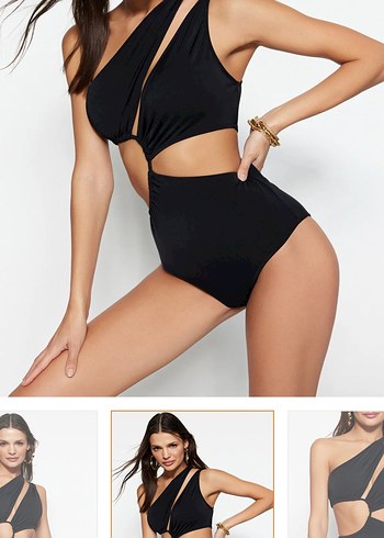 Siyah Strappy Mini Kadın Mayo - Görsel 2