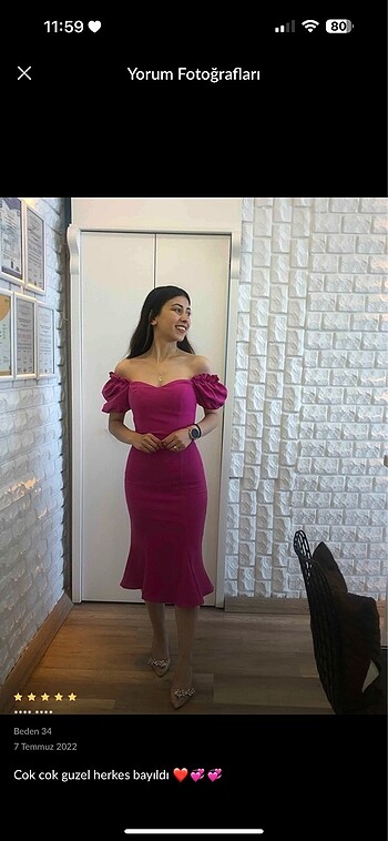 Elbise fuşya - Görsel 2