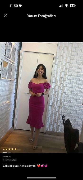 Elbise fuşya - Görsel 3