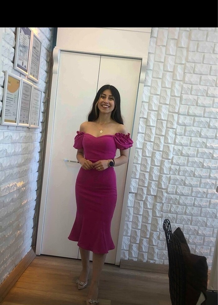 Elbise fuşya - Görsel 3