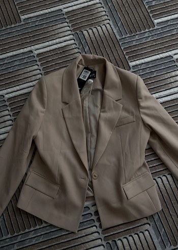 Zara Bej Tek Dugmeli Blazer Ceket