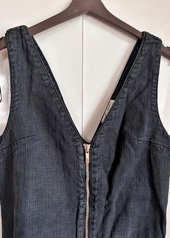 Siyah Kot Uzun Tulum, V Yaka, Fermuarlı - Görsel 3