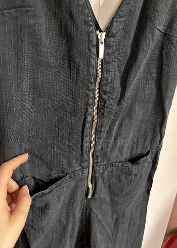 Siyah Kot Uzun Tulum, V Yaka, Fermuarlı - Görsel 4