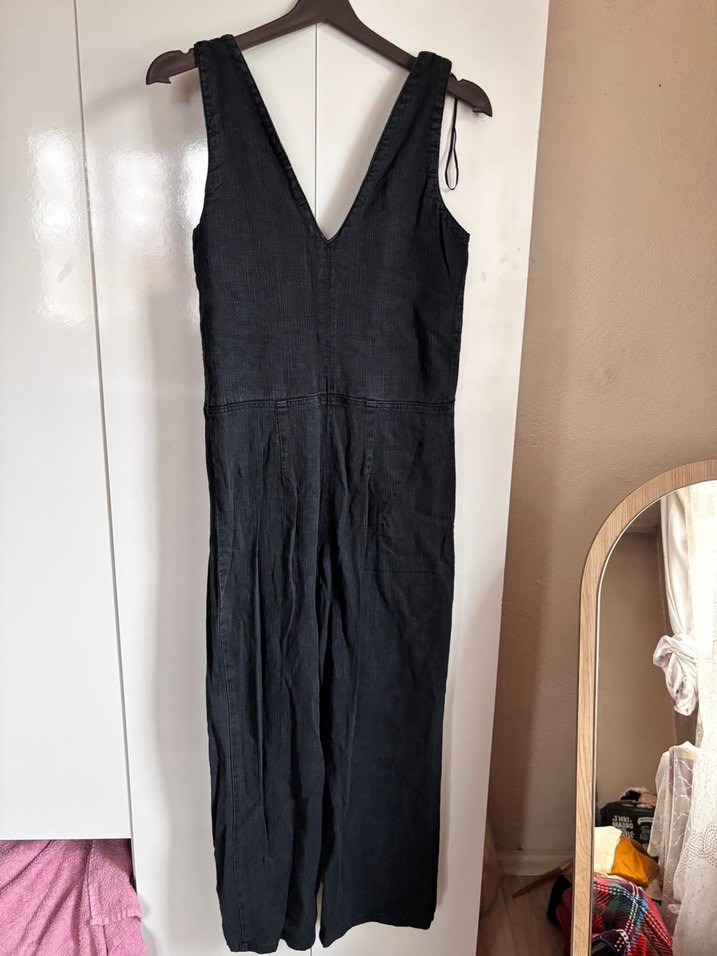 Siyah Kot Uzun Tulum, V Yaka, Fermuarlı - Görsel 2