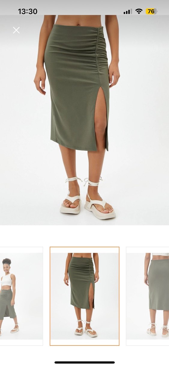 Koton Kadın Haki Midi Kalem Etek - Görsel 2