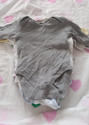 Uzun Kollu Gri Bebek Kız Body