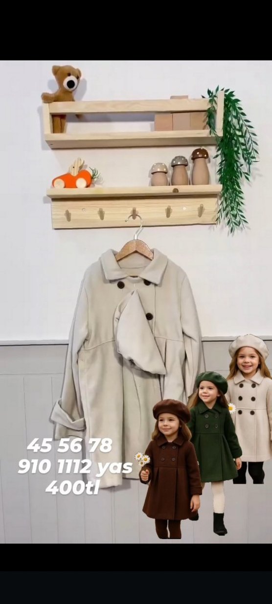 Kız Çocuk Gri Kaşe Kaban - Görsel 2