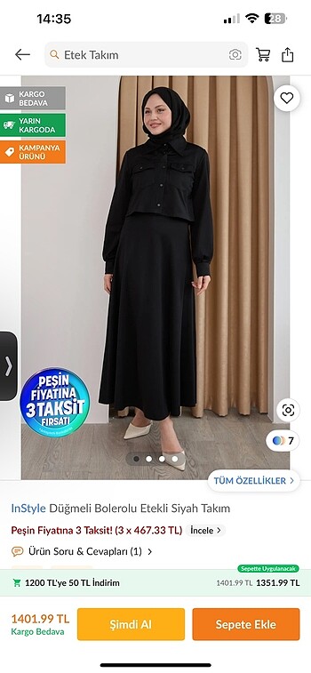 Tesettüre uygun etek ceket takım