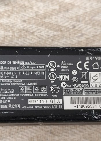 Sony bilgisayar Adaptör Şarj Cihazı - Görsel 2