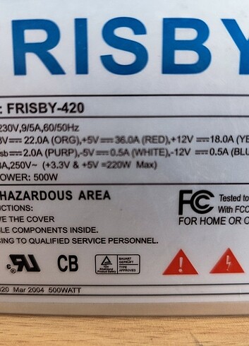 Frisby Bilgisayar güç kaynağı