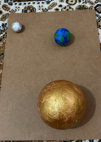 Altın Renkli Karton Üzerinde Gezegen Modelleri