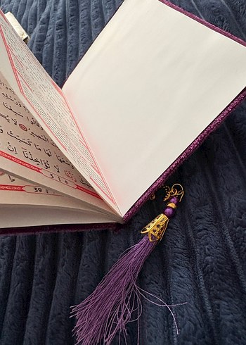 Kadife Kapaklı Kuran-ı Kerim ve Tesbih Seti