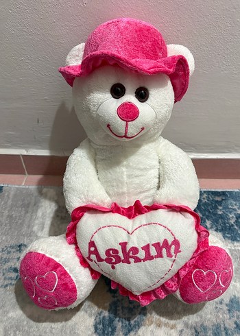Kalpli Pembe Şapkalı Peluş Ayıcık