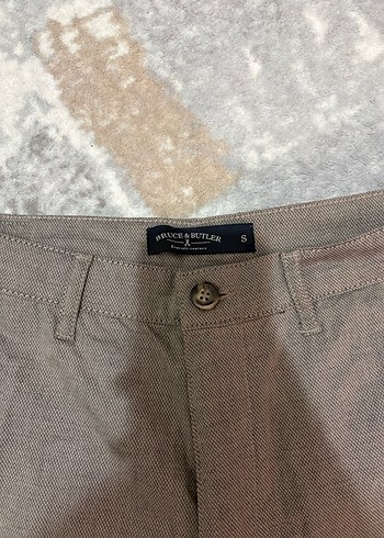 Düğmeli Kahverengi Erkek Keten Şort - Görsel 2