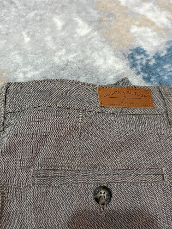 Düğmeli Kahverengi Erkek Keten Şort - Görsel 3