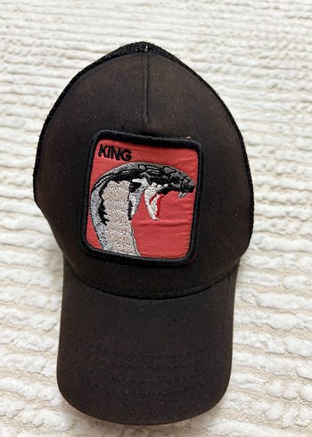 Kahverengi Rock Punk Erkek Şapka KING Nakışlı