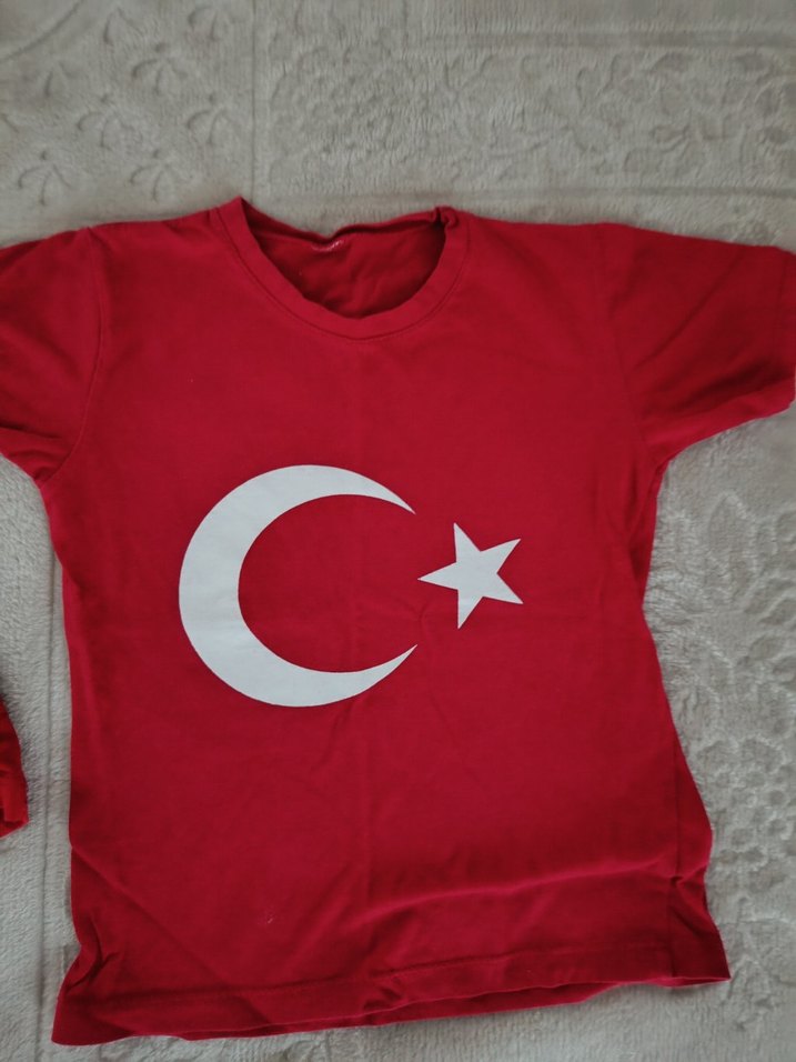 türk bayragi baskılı tişört - Görsel 2