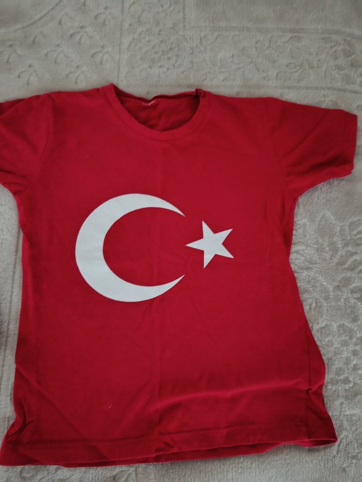 türk bayragi baskılı tişört - Görsel 3