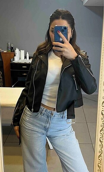 Zara Deri Biker Ceket