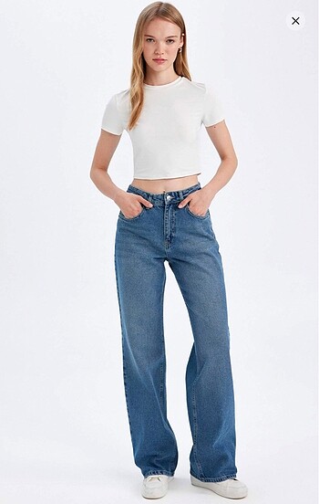 Wide leg yüksek bel jean