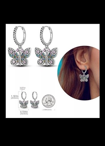 Pandora Pandora Kelebek Taşlı Küpe