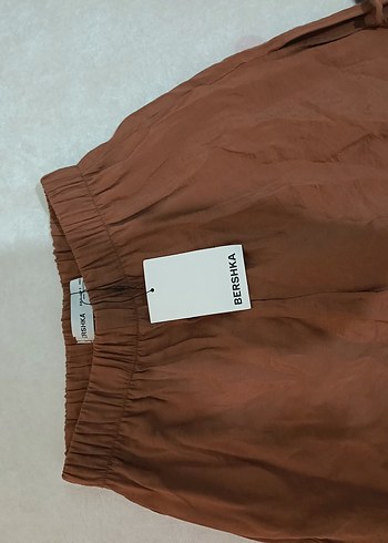 Kahverengi kargo kumas Püsküllü Salaş Kadın Pantolon - Görsel 2