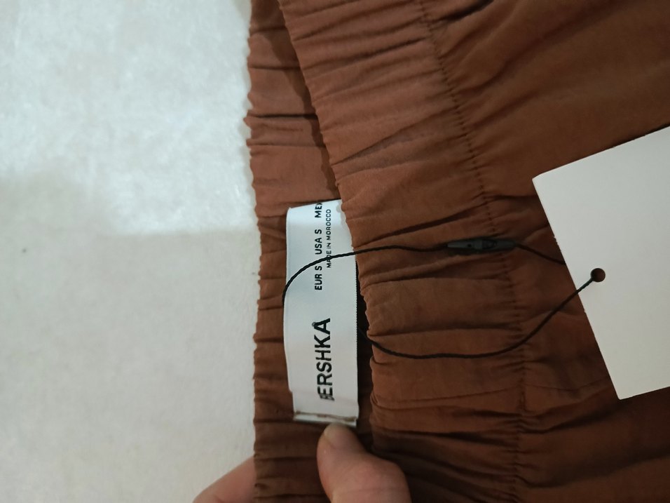 Kahverengi kargo kumas Püsküllü Salaş Kadın Pantolon - Görsel 4