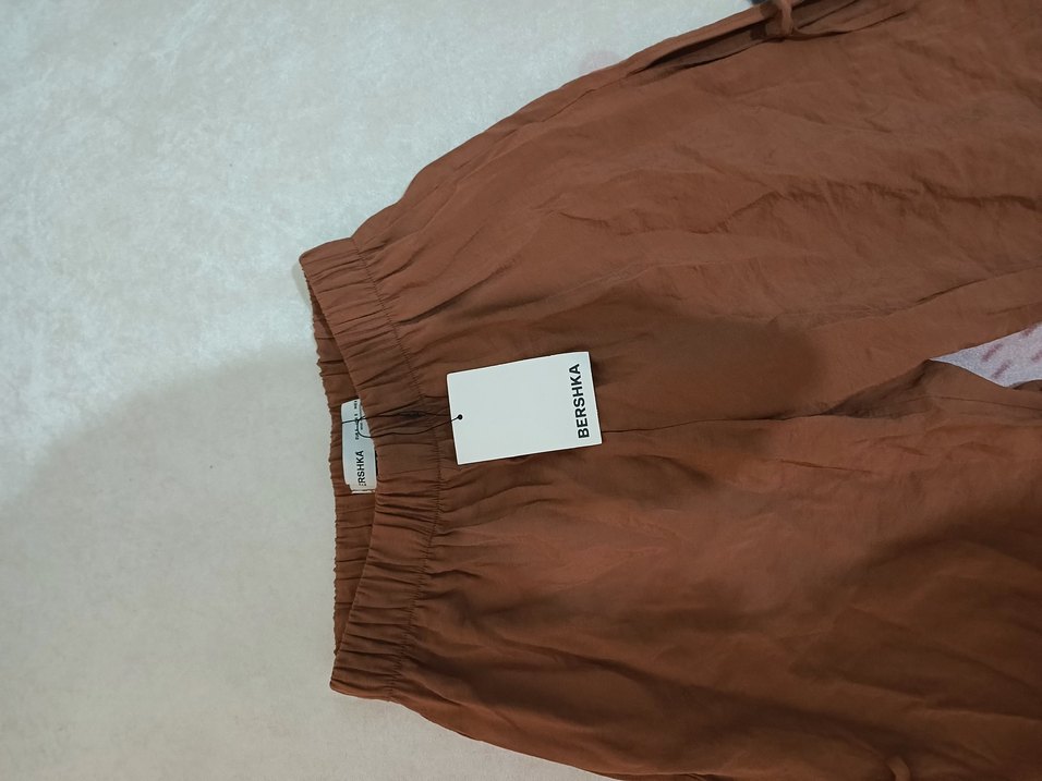 Kahverengi kargo kumas Püsküllü Salaş Kadın Pantolon - Görsel 2