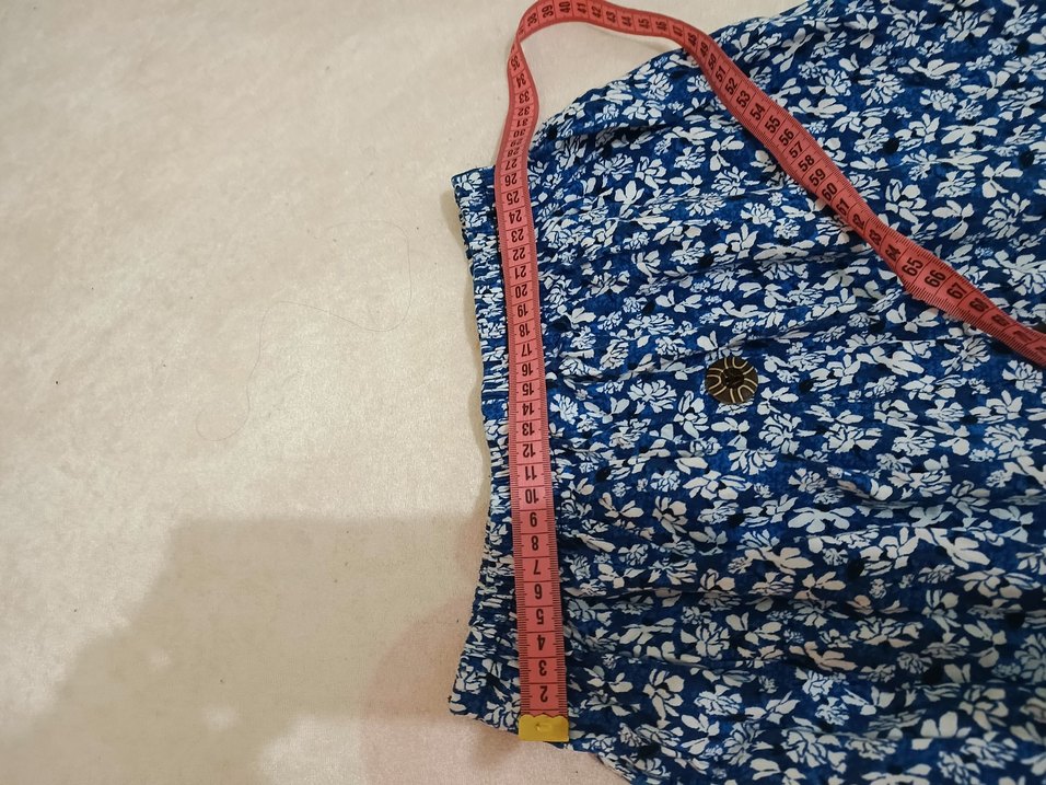 Düğmeli Mavi Desenli etek - Görsel 3