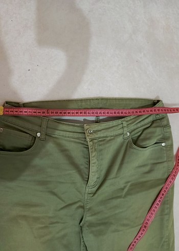 Kadın Haki Kumaş Pantolon - Görsel 2